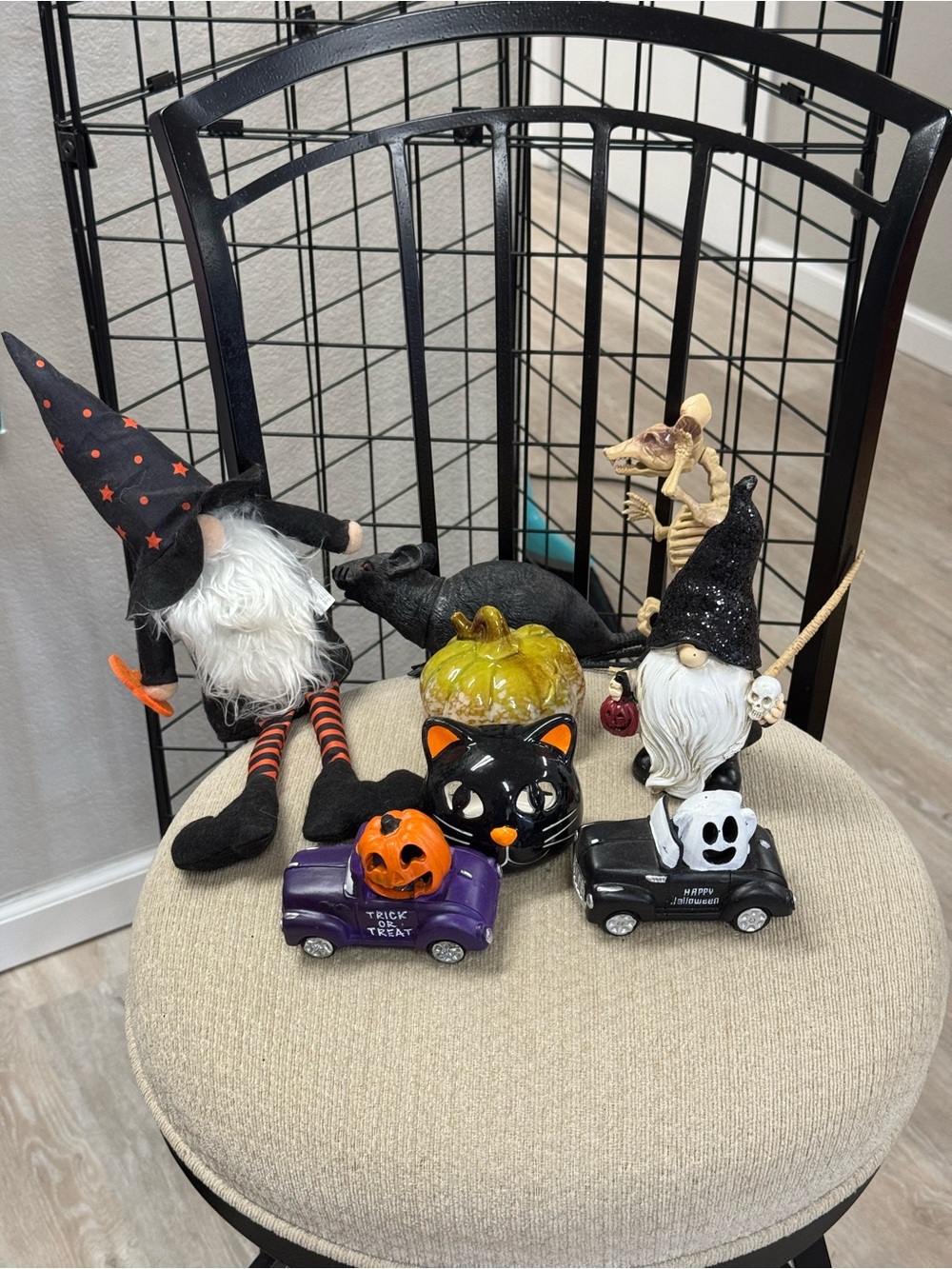 Kids Halloween Gnome Costume Decor Set - Black, Orange, White